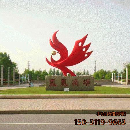 抽象鳳凰_企業(yè)廣場不銹鋼動(dòng)物雕塑