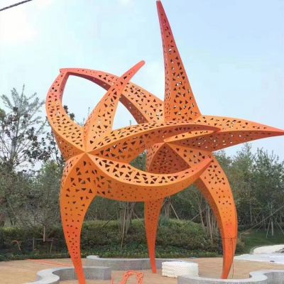 不銹鋼戶(hù)外園林景觀抽象五角星雕塑