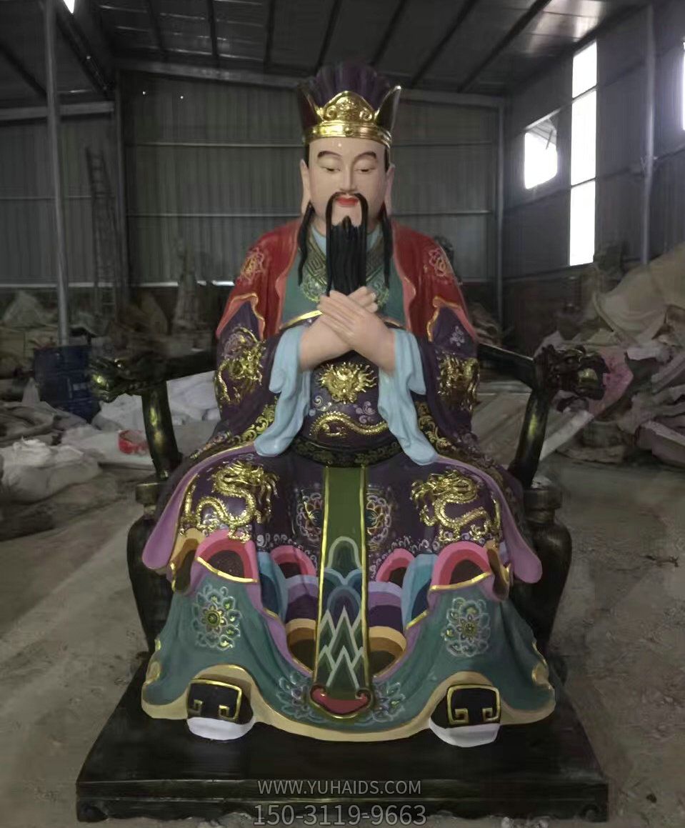 大型玻璃鋼彩繪戶(hù)外景區(qū)三官雕塑