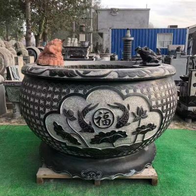 青石大水缸，石雕缸