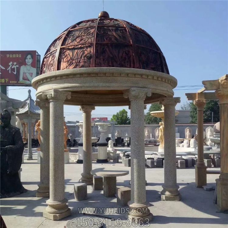 花崗巖鑄銅圓頂花園廣場(chǎng)擺放歐式?jīng)鐾さ袼?>
                                <h2>花崗巖鑄銅圓頂花園廣場(chǎng)擺放歐式?jīng)鐾さ袼?參數(shù)說明</h2>
                                                                        <table>
                                      <tr>
                                        <th>產(chǎn)品標(biāo)題</th>
                                        <td>花崗巖鑄銅圓頂花園廣場(chǎng)擺放歐式?jīng)鐾さ袼?/td>
                                      </tr>
                                      <tr>
                                        <th>發(fā)布時(shí)間</th>
                                        <td>2023-06-07 10:52</td>
                                      </tr>
                                      <tr>
                                        <th>價(jià)格</th>
                                        <td><span>電話咨詢</td>
                                      </tr>
                                                                              <tr>
                                          <th>雕刻內(nèi)容</th>
                                          <td>涼亭</td>
                                        </tr>
                                                                              <tr>
                                          <th>應(yīng)用場(chǎng)所</th>
                                          <td>廣場(chǎng)</td>
                                        </tr>
                                                                              <tr>
                                          <th>制作材質(zhì)</th>
                                          <td>花崗巖、鑄銅</td>
                                        </tr>
                                                                          </table>
                                <h2>花崗巖鑄銅圓頂花園廣場(chǎng)擺放歐式?jīng)鐾さ袼?詳細(xì)說明</h2>
                                <p>玉海雕塑是一家綜合性的雕塑公司，擁有多款花崗巖鑄銅圓頂花園廣場(chǎng)擺放歐式?jīng)鐾さ袼苣Ｐ?，可加工定制多種花崗巖鑄銅圓頂花園廣場(chǎng)擺放歐式?jīng)鐾さ袼?，支持材質(zhì)、樣式、風(fēng)格、尺寸大小等方面的調(diào)整修改定制。我們所加工制作的花崗巖鑄銅圓頂花園廣場(chǎng)擺放歐式?jīng)鐾さ袼苜|(zhì)優(yōu)價(jià)廉，遍布全國(guó)多個(gè)省市地區(qū)，想要了解更多案例圖片，請(qǐng)電話或微信咨詢。材質(zhì)、大小、樣式等都可以按需定制，還可根據(jù)您提供給的花崗巖鑄銅圓頂花園廣場(chǎng)擺放歐式?jīng)鐾さ袼軜訄D進(jìn)行制作！如有相關(guān)需求，歡迎致電（微信同號(hào)）：<span>150-3119-9663</span></p>
                                                                <div   class=