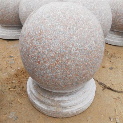 五蓮花大理石雕刻小區(qū)學(xué)校門(mén)口擺放擋車障礙圓石球