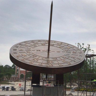 銅雕日晷古代計(jì)時器雕塑 公園校園城市廣場大型戶外雕塑擺件