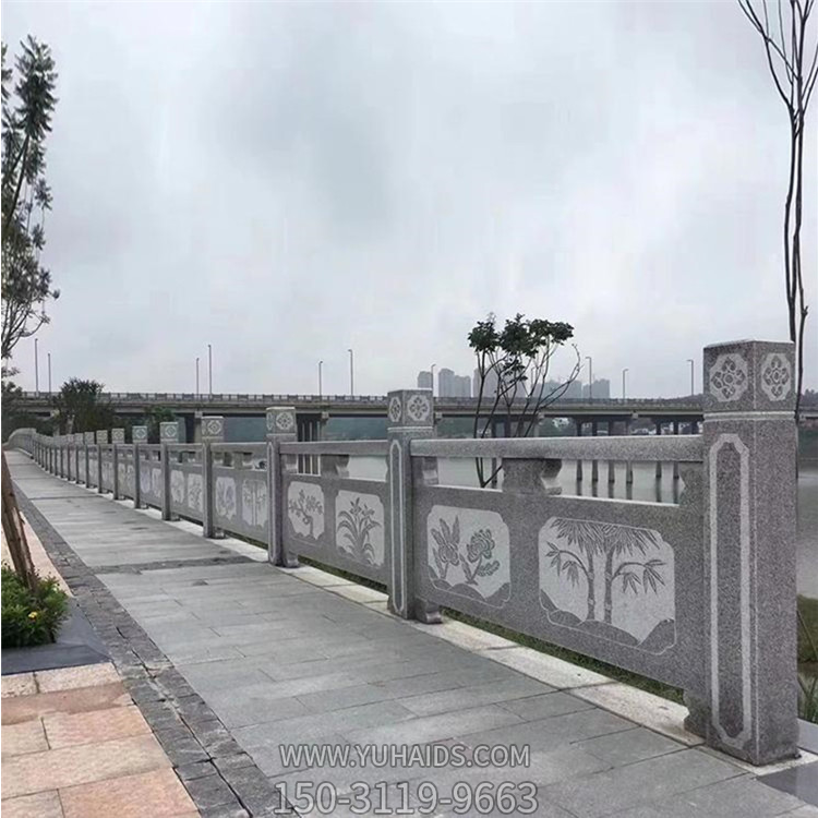 花崗巖客戶欄板，步道護(hù)欄板雕塑