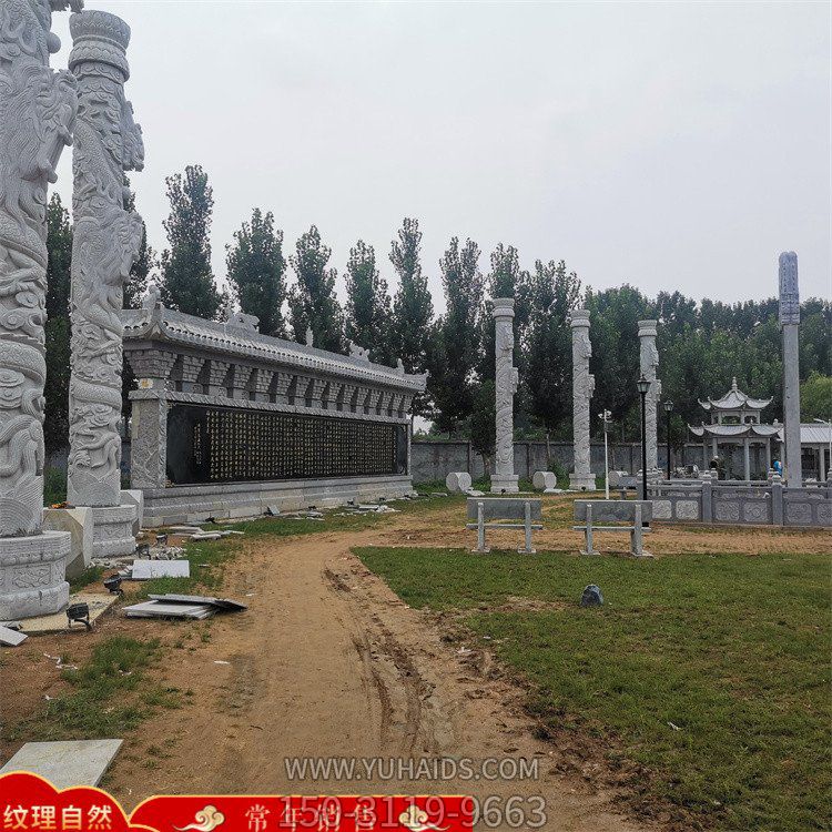 景區(qū)園林石雕龍柱、涼亭、影壁墻，庭院建筑構(gòu)件定制生產(chǎn)雕塑