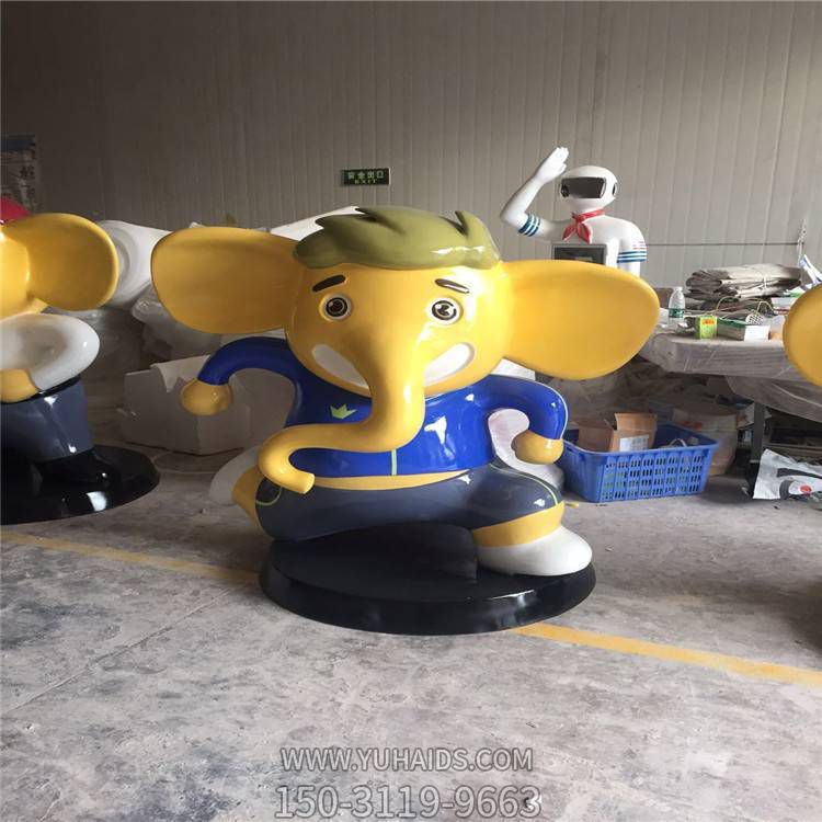 玻璃鋼卡通戶(hù)外景觀大象雕塑