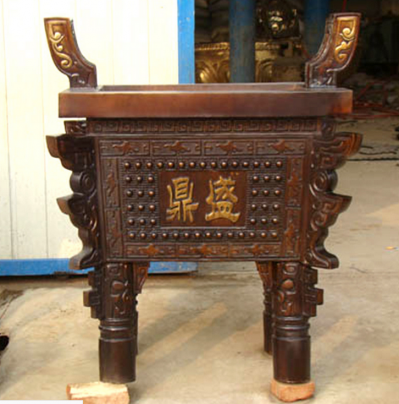 鼎盛銅鼎，雙耳四足方銅鼎