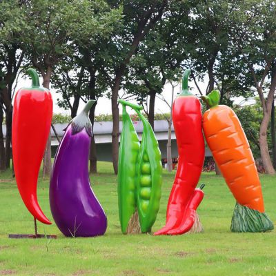 玻璃鋼仿真蔬菜，辣椒、茄子、豌豆和胡蘿卜