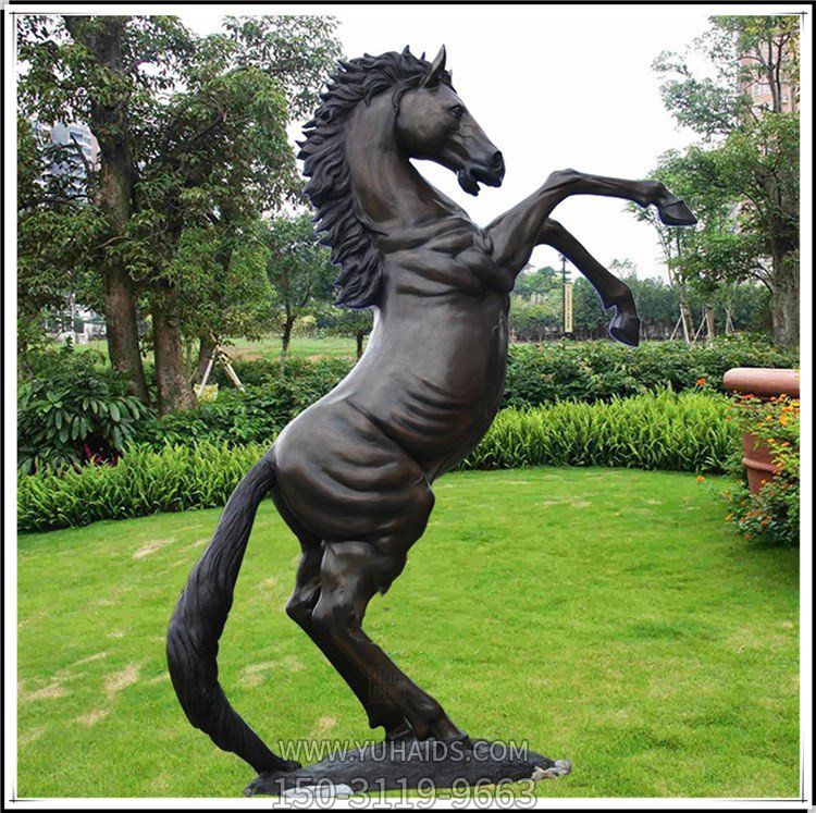 玻璃鋼立馬，仿銅馬兒雕塑