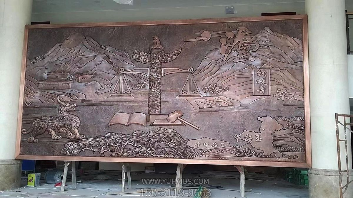 華安政務大廳地方主題浮雕，紫銅鍛造壁畫雕塑