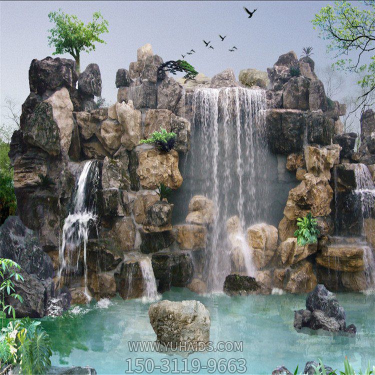別墅小區(qū)大型景觀(guān)石流水景觀(guān)假山雕塑