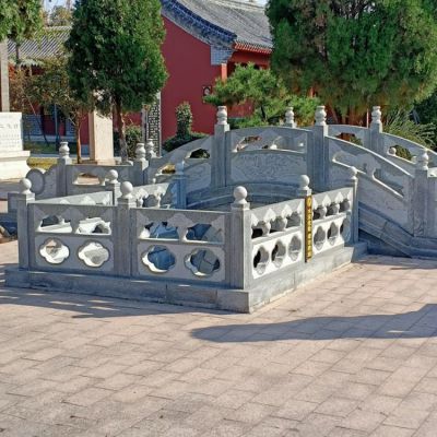 花崗巖石雕小橋，橋欄桿護(hù)欄