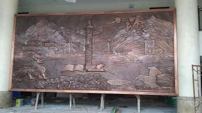 華安政務大廳地方主題浮雕，紫銅鍛造壁畫