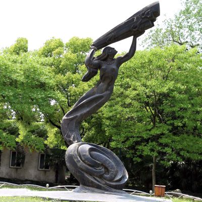 公園神話(huà)傳說(shuō)人物始母神女?huà)z補(bǔ)天景觀青銅雕塑