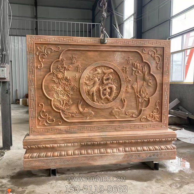 晚霞紅浮雕景觀影壁壁畫(huà)雕塑