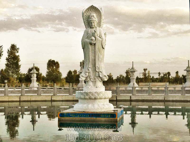 戶(hù)外景區(qū)大型漢白玉石雕觀(guān)音雕塑