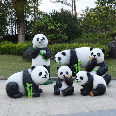 玻璃鋼熊貓，仿真熊貓