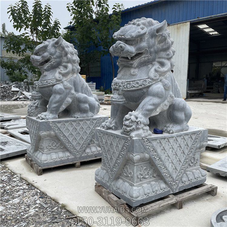 青石大獅子，2米5高大門鎮(zhèn)宅石雕獅子雕塑