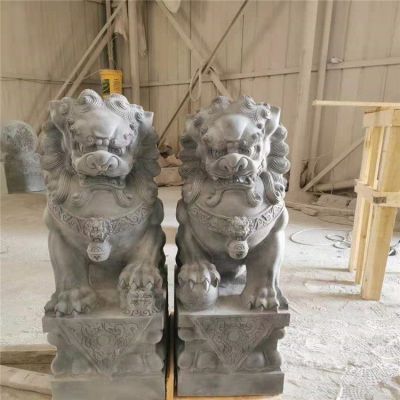 庭院別墅戶(hù)外大理石石雕園林一對(duì)獅子