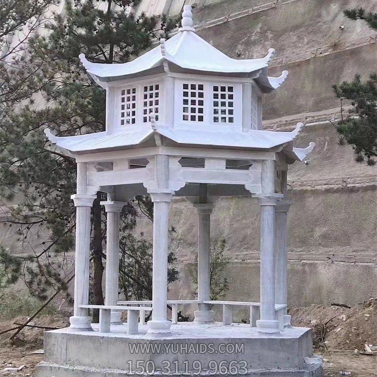 大理石石雕戶(hù)外園林景觀(guān)涼亭擺件雕塑