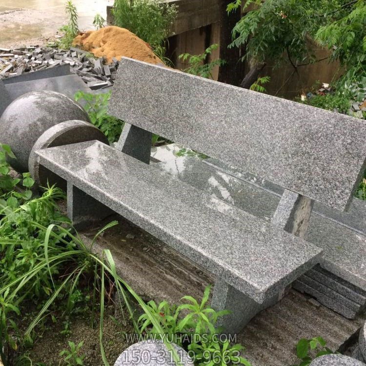 花崗巖石椅子，公園園林露天椅子雕塑