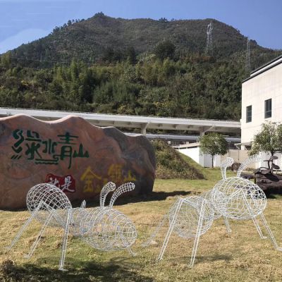 不銹鋼鐵藝螞蟻，鐵絲焊接成的鏤空螞蟻