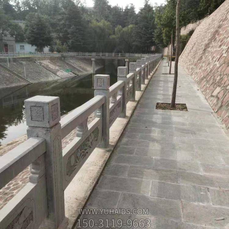 城市河道護欄石欄桿，花崗巖石刻欄桿雕塑