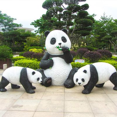 玻璃鋼仿真熊貓，尺寸大小，樣色樣式都可定制