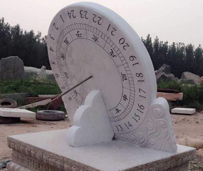 戶外景區(qū)大型計(jì)時器漢白玉石雕日晷雕塑
