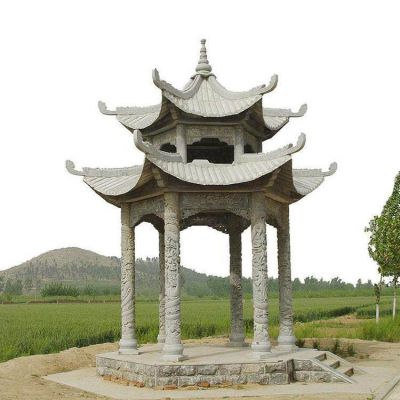 大理石石雕戶(hù)外園林景觀涼亭雕塑