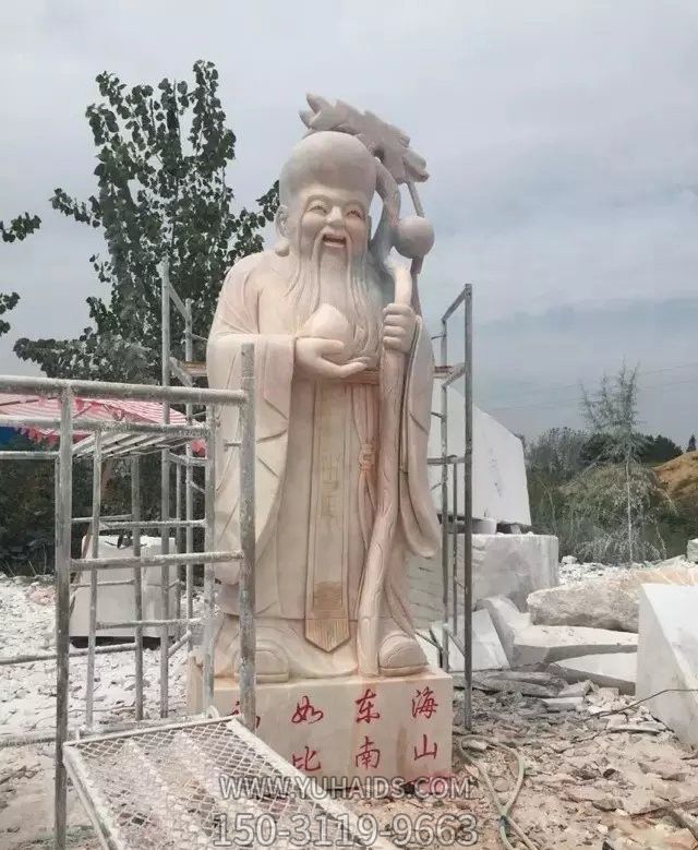 戶(hù)外大型晚霞紅神像老壽星景觀福祿壽雕塑