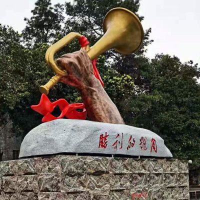 勝利的號角，革命軍事主題銅雕景觀