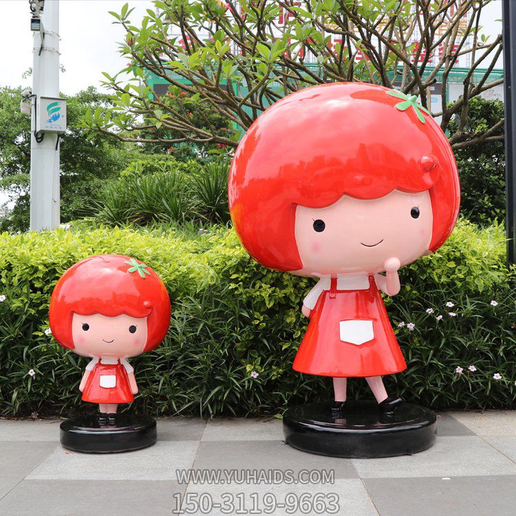 玻璃鋼卡通人偶，可愛(ài)的小女生形象雕塑