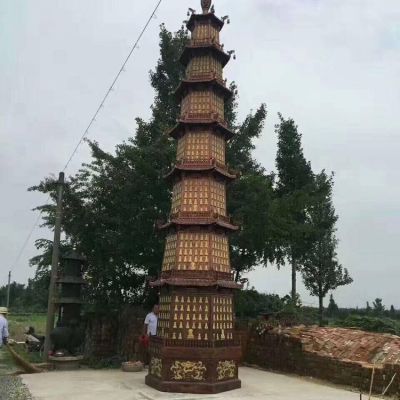 銅雕戶(hù)外景區(qū)寺廟大型佛塔雕塑