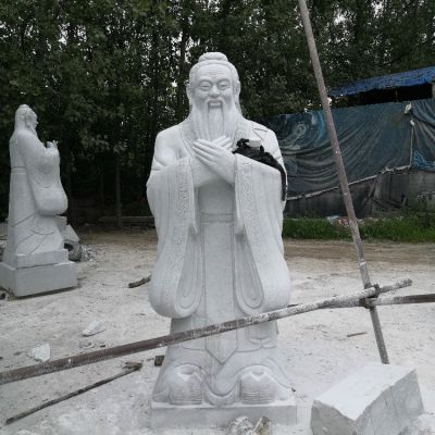 孔子石雕像，漢白玉大理石石雕孔圣人