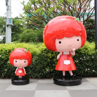 玻璃鋼卡通人偶，可愛的小女生形象