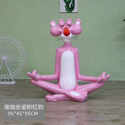 公園、商廈卡通粉紅豹玻璃鋼彩繪創(chuàng)意雕塑