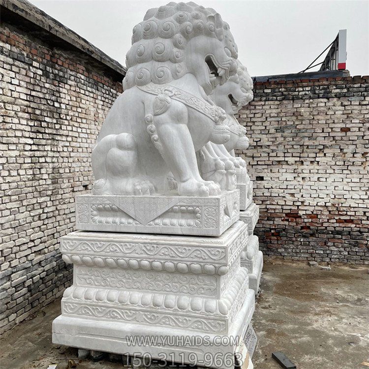 2米8高石獅子，漢白玉天安門獅子傳統(tǒng)造型雕塑