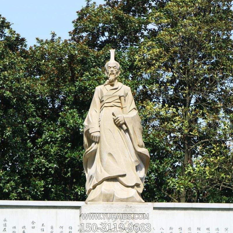 中國(guó)名人戰(zhàn)國(guó)時(shí)期楚國(guó)詩人屈原砂巖石雕像 中國(guó)名人戰(zhàn)國(guó)時(shí)期楚國(guó)詩人屈原砂巖石雕像
