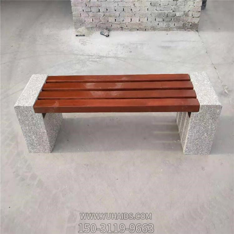 大理石戶(hù)外公園椅實(shí)木座椅園林石凳防腐石頭長(zhǎng)凳雕塑