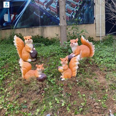 玻璃鋼小松鼠，園林小動物擺件