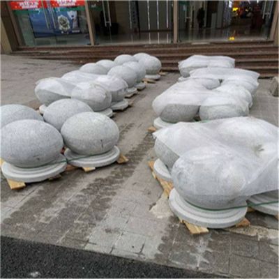 花崗巖芝麻白廣場(chǎng)道路交通擋車(chē)擋路阻車(chē)圓球、景觀石