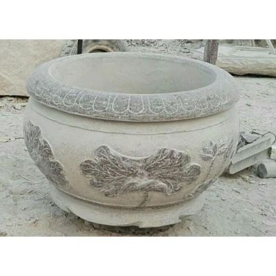 青石石雕戶(hù)外園林景觀大理石石雕花盆雕塑