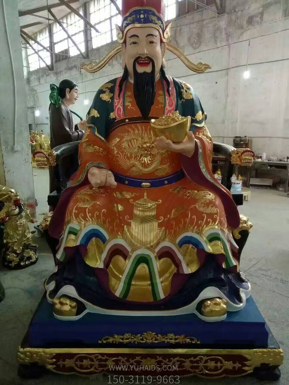 招財進(jìn)寶財神銅雕寺廟供奉財神雕塑 招財進(jìn)寶財神銅雕寺廟供奉財神雕塑