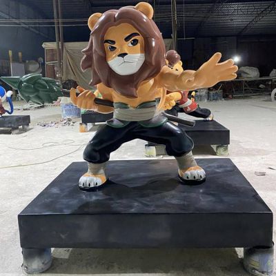 商場大型玻璃鋼動(dòng)畫片動(dòng)物景觀獅子雕塑