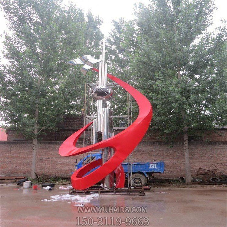 不銹鋼科技主題景觀雕塑，學(xué)校校園勵(lì)志雕塑