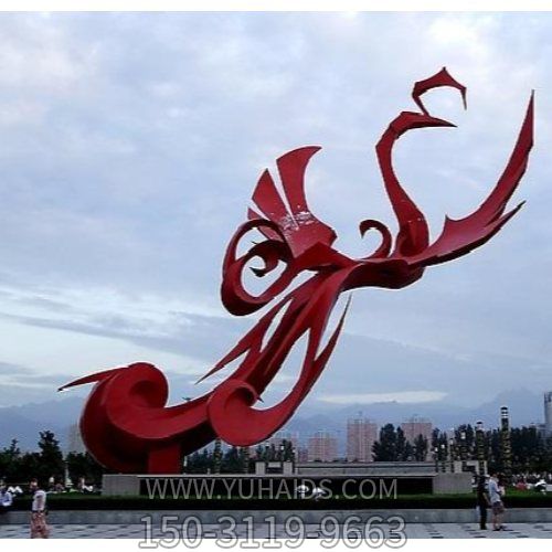 園林景觀(guān)創(chuàng)意戶(hù)外園林景觀(guān)抽象鳳凰擺件雕塑