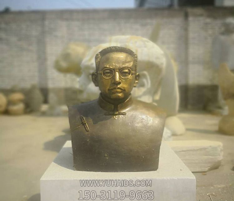 戶外愛(ài)國(guó)者胸像銅雕陶行知雕塑