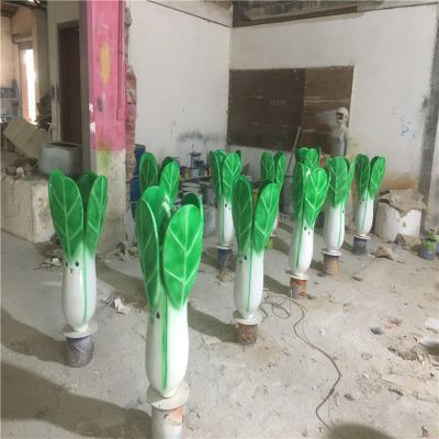 玻璃鋼卡通小油菜，仿真植物雕塑