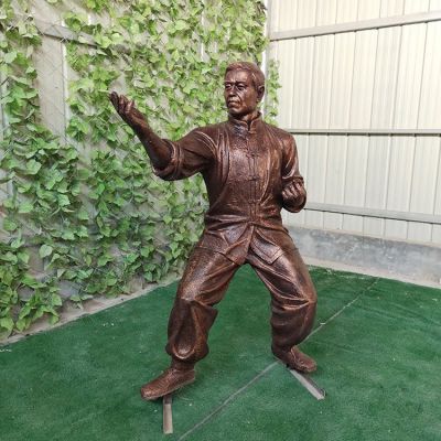 打拳，功夫人物鑄銅雕塑